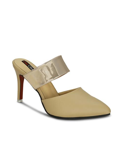 beige faux leather slip on sandals - 13687216 - Very Small Image - 1