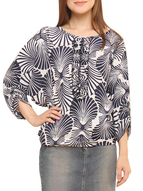 optical illusion elasticated waist top - 13687551 - Very Small Image - 1