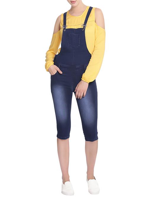 stoned washed denim dungaree - 13688470 - Very Small Image - 1