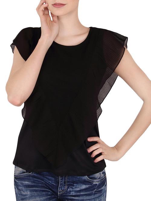 women's layered round neck top - 13689717 - Very Small Image - 1