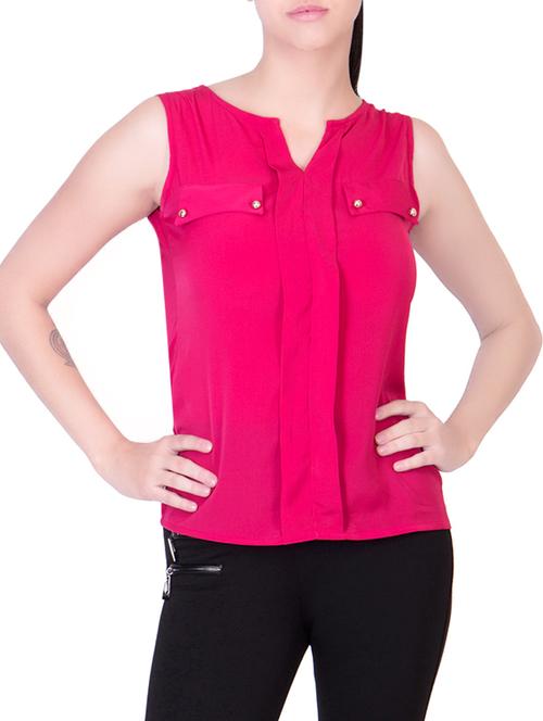 women's straight notch neck top - 13689728 - Very Small Image - 1