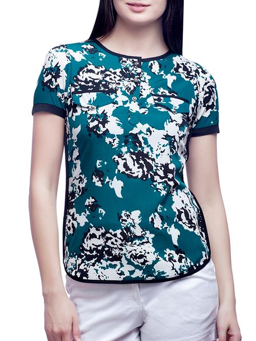 women's straight round neck top - 13689736 - Very Small Image - 1