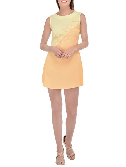 orange cotton a-line dress - 13690567 - Very Small Image - 1