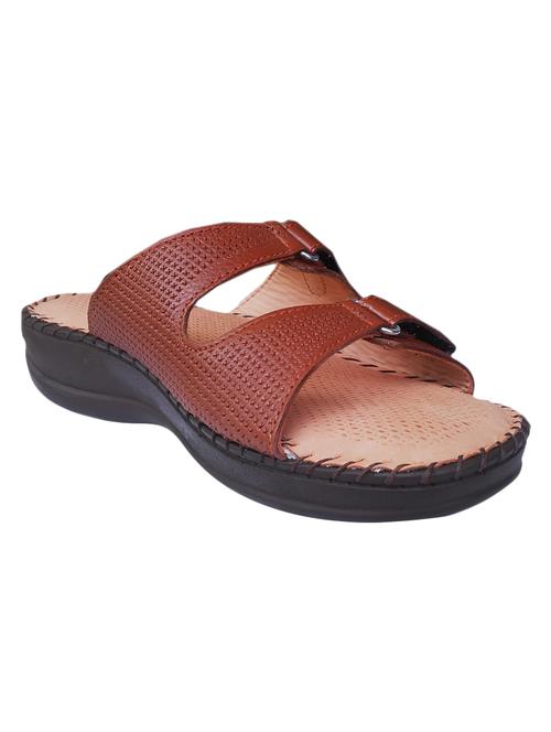 brown faux leather slippers - 13690573 - Very Small Image - 1
