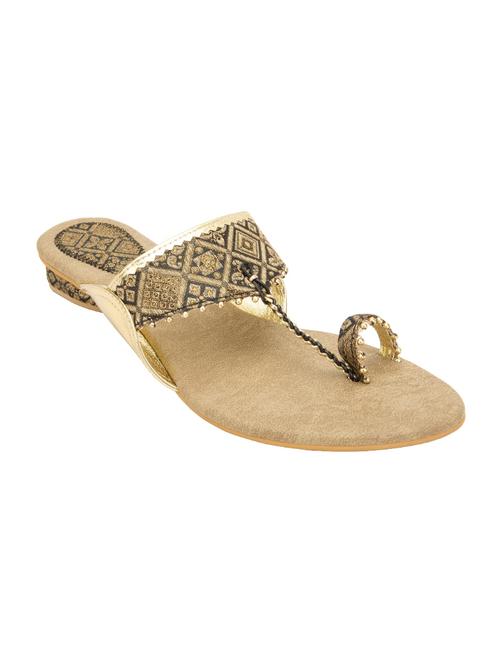 black one toe kolhapuri - 13691599 - Very Small Image - 1