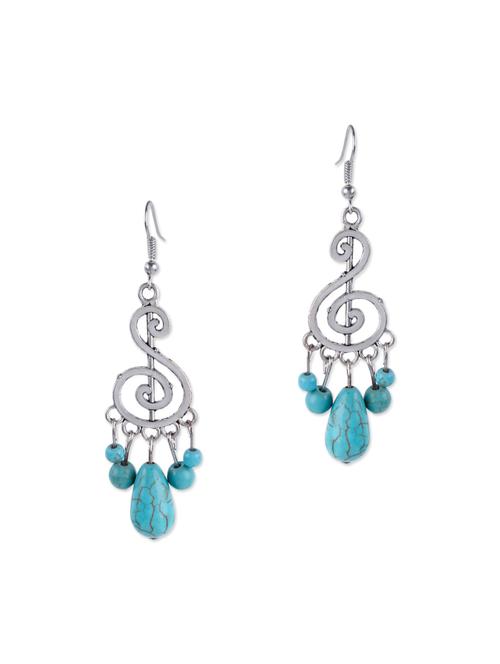 silver metal drop earrings - 13693747 - Very Small Image - 1