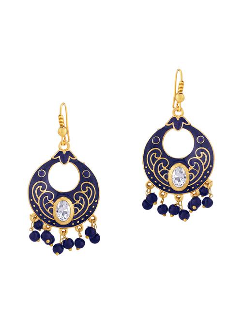 blue metal drop earrings - 13693819 - Very Small Image - 1