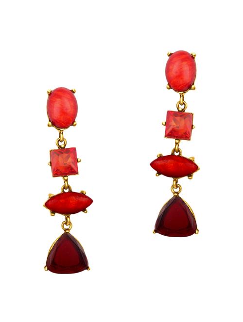 red metal drop earring - 13693820 - Very Small Image - 1
