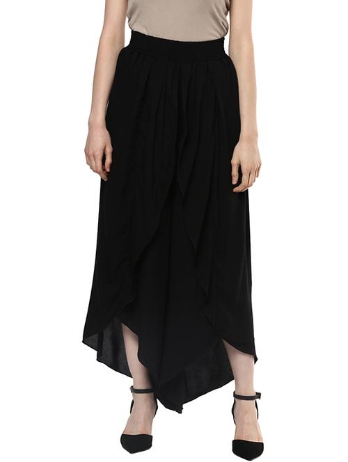 black cotton asymmetric skirts - 13695915 - Very Small Image - 1