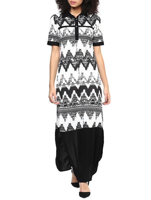 multi colored cotton printed long kurta - 13696245 - Very Small Image - 1