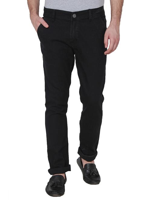 black cotton blend plain jeans - 13697126 - Very Small Image - 1