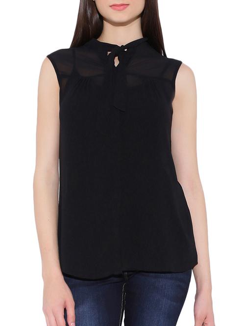 black chiffon regular top - 13698825 - Very Small Image - 1