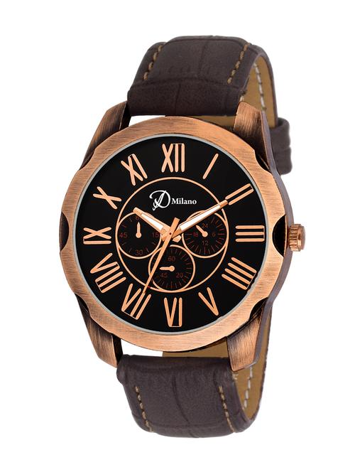 d'milano men eligent black world analog watch - 13700890 - Very Small Image - 1