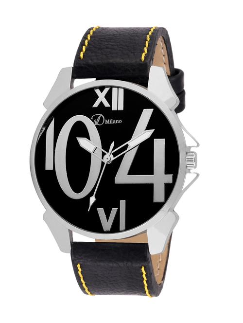 d'milano men royal black casual analog watch - 13700909 - Very Small Image - 1