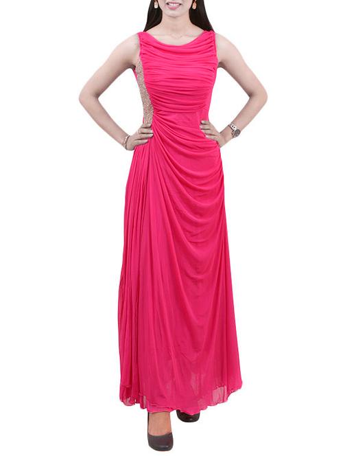 embellished draped asymmetric hem gown - 13701487 - Very Small Image - 1