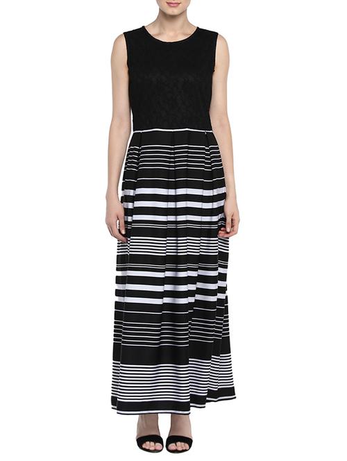 black striped crepe maxi dress - 13701772 - Very Small Image - 1