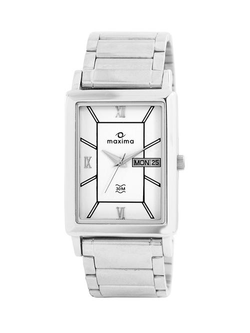 maxima white dial watch for men - 40980cmgi - 13707824 - Very Small Image - 1