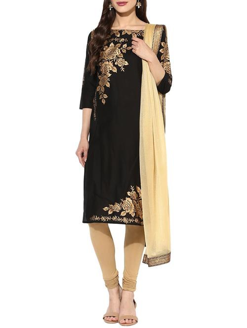 black kurta dupatta set - 13710851 - Very Small Image - 1