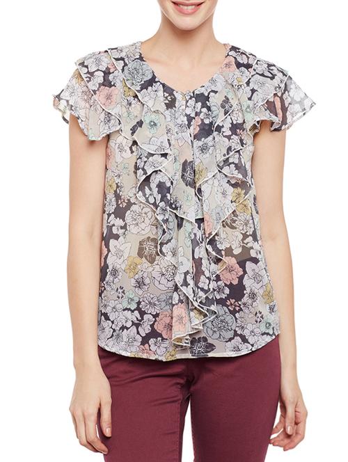 floral ruffle top - 13714025 - Very Small Image - 1