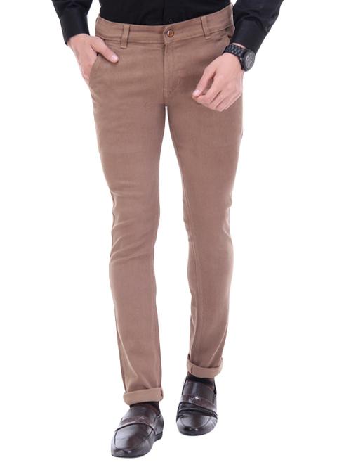 brown cotton chinos casual trousers - 13714239 - Very Small Image - 1