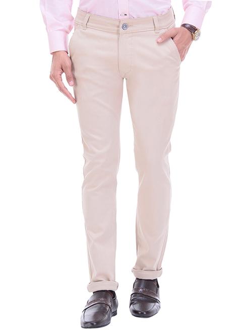 beige cotton chinos casual trousers - 13714242 - Very Small Image - 1