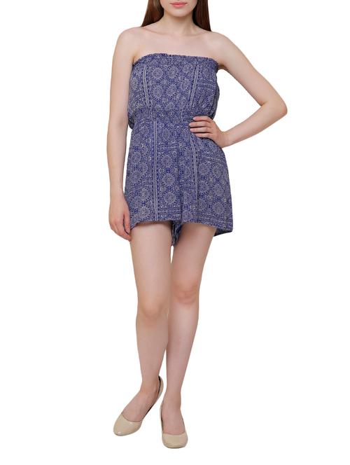 blue viscose romper - 13714283 - Very Small Image - 1