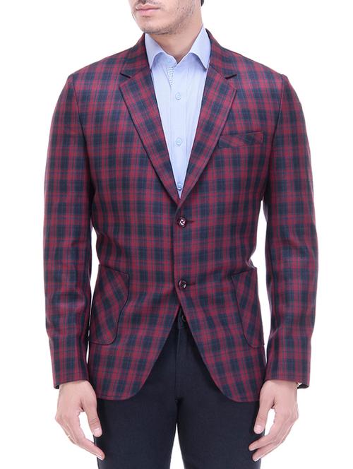 red cotton blend casual blazer - 13714296 - Very Small Image - 1