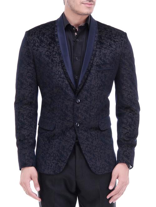 grey cotton blend casual blazer - 13714299 - Very Small Image - 1