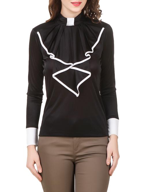 black solid ruffle top - 13714632 - Very Small Image - 1
