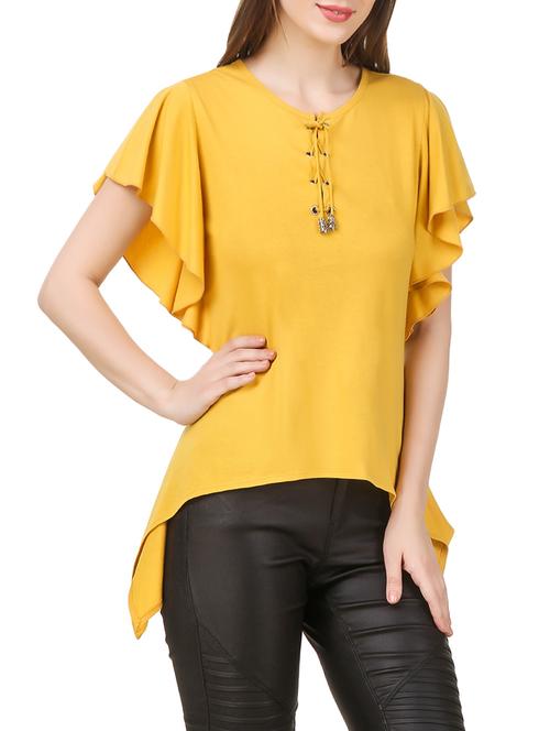 yellow cotton asymmetric top - 13714645 - Very Small Image - 1