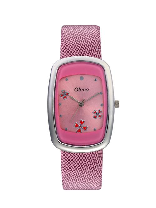oleva ladies leather strap analog watch - 13715944 - Very Small Image - 1