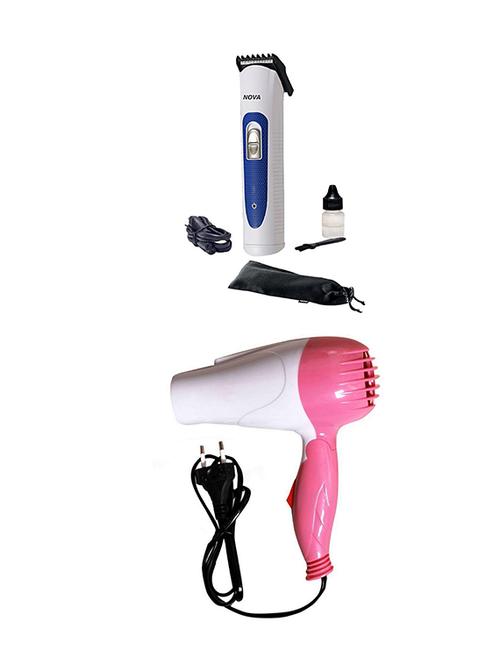combo of nova trimmer and nova hair dryer of 1200w (cold and hot hair) - 13716385 - Very Small Image - 1
