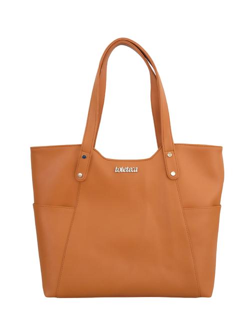 tan leatherette regular handbag - 13717460 - Very Small Image - 1