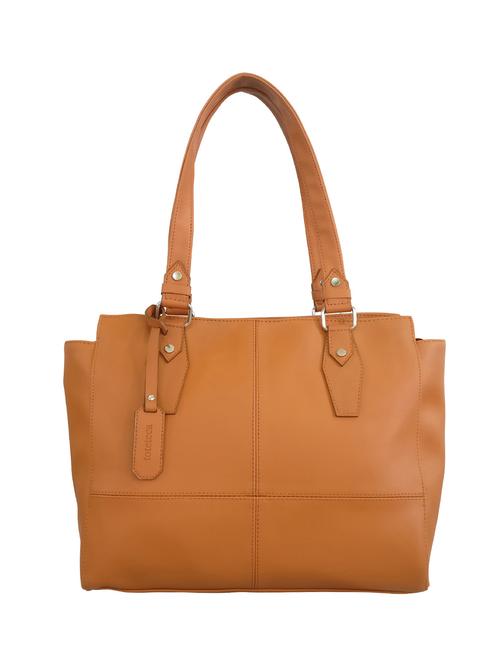 tan leatherette regular handbag - 13717463 - Very Small Image - 1