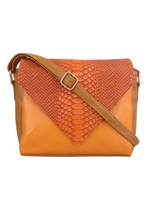 orange leatherette regular sling bag - 13717468 - Very Small Image - 1