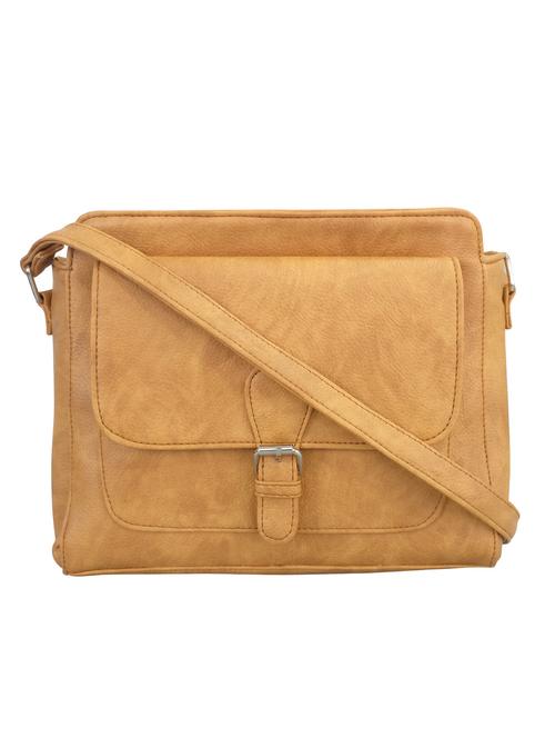 brown leatherette regular sling bag - 13717471 - Very Small Image - 1