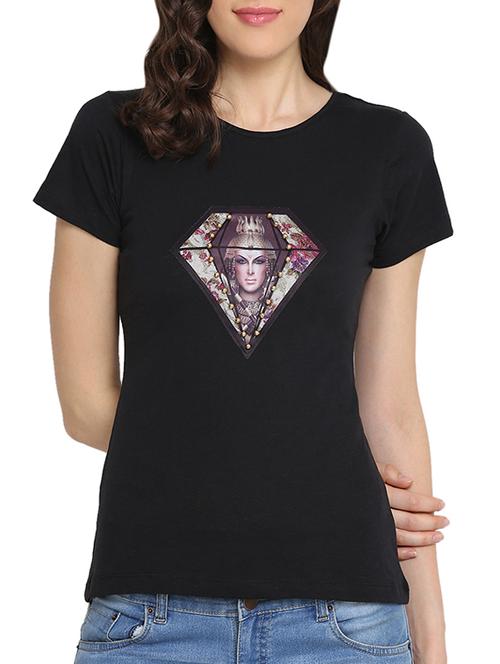 black printed cotton regular tee - 13717690 - Very Small Image - 1