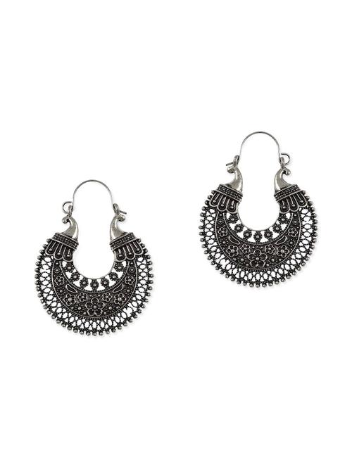 silver plated hoop earrings - 13719066 - Very Small Image - 1