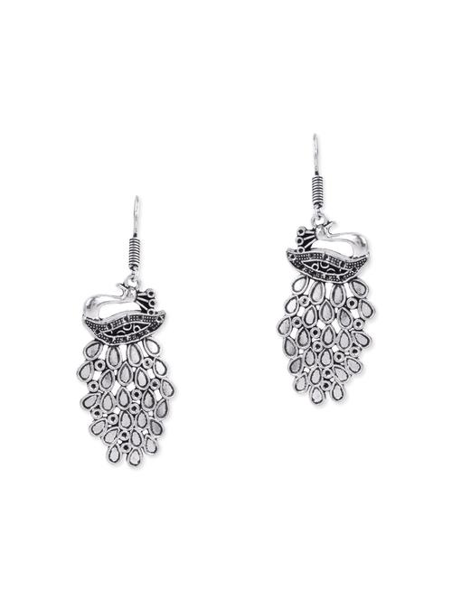 silver oxidized drop earrings - 13719078 - Very Small Image - 1