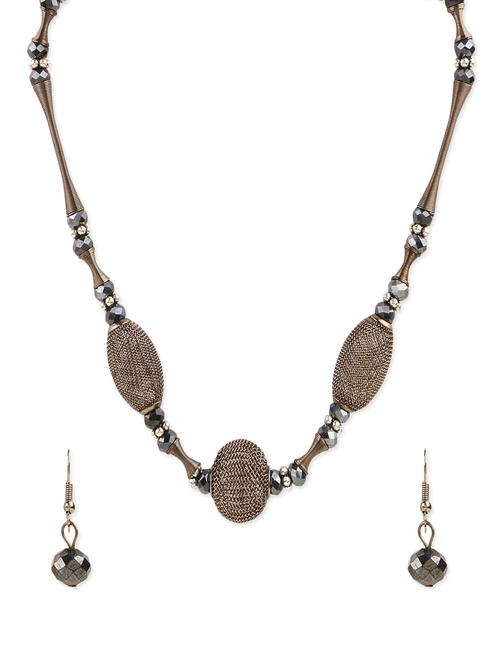 gold metal long necklace - 13719123 - Very Small Image - 1