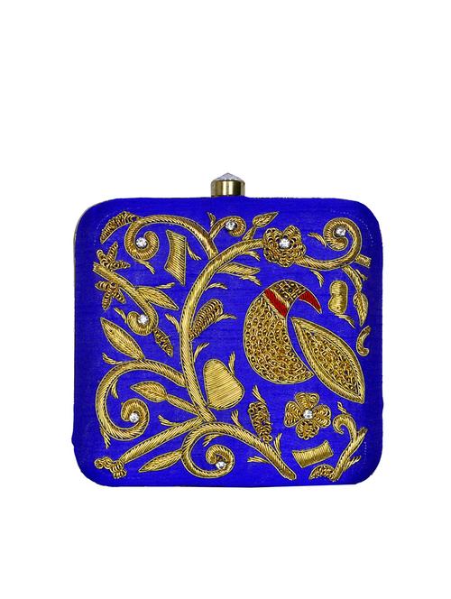blue velvet box clutch - 13719146 - Very Small Image - 1