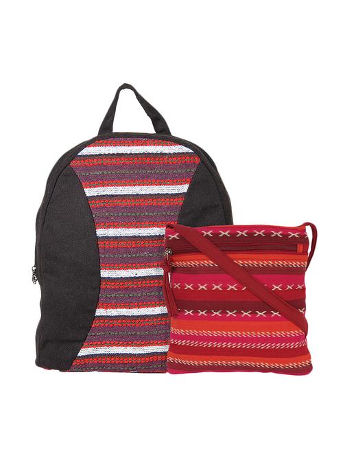 multi colored canvas regular backpack - 13719244 - Very Small Image - 1