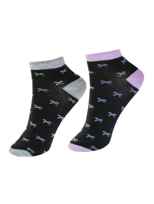 set of 2 multi colored cotton ankle length sock - 13719578 - Very Small Image - 1
