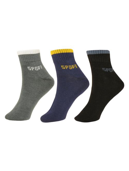 set of 3 multi colored cotton ankle length sock - 13719659 - Very Small Image - 1