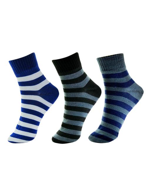 set of 3 multi colored cotton ankle length sock - 13719703 - Very Small Image - 1