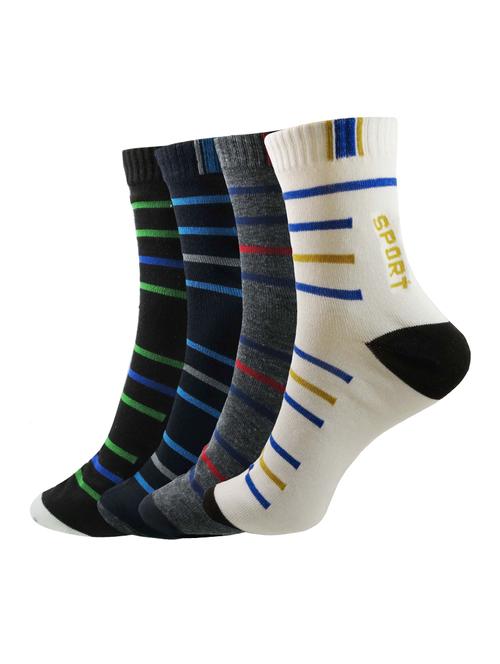 set of 3 multi colored cotton ankle length sock - 13719711 - Very Small Image - 1