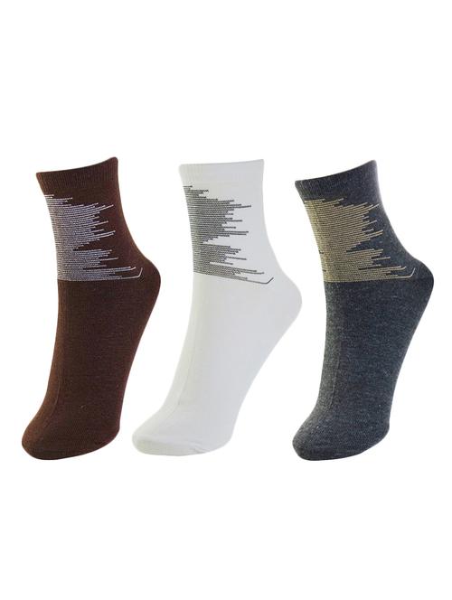 set of 3 multi colored cotton ankle length sock - 13719716 - Very Small Image - 1
