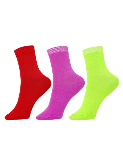 set of 3 multi colored cotton full length sock - 13719787 - Very Small Image - 1