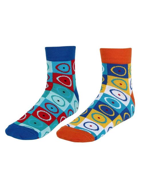 set of 2 multi colored cotton ankle length sock - 13719828 - Very Small Image - 1