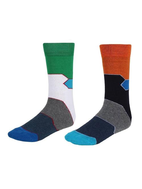 set of 2 multi colored cotton ankle length sock - 13719832 - Very Small Image - 1